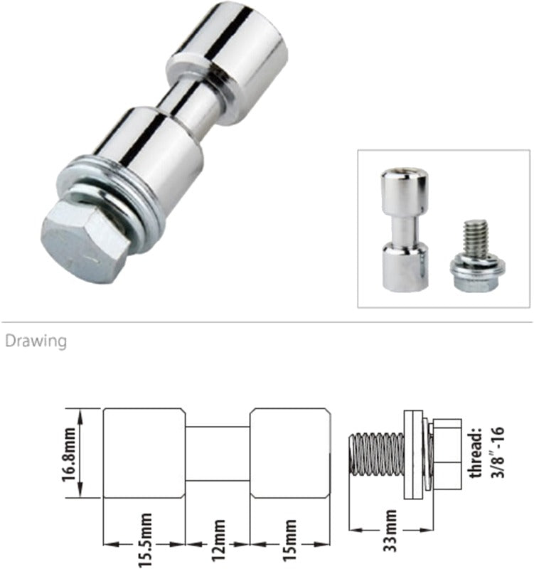 Kupo KS-013F 17mm Spigot, Chrome-Plated 3/8" Female Threaded