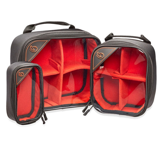 K-Tek KGBSETX | Stingray by K-Tek Gizmo-X Bag, Set of L,M,S, Orange interior