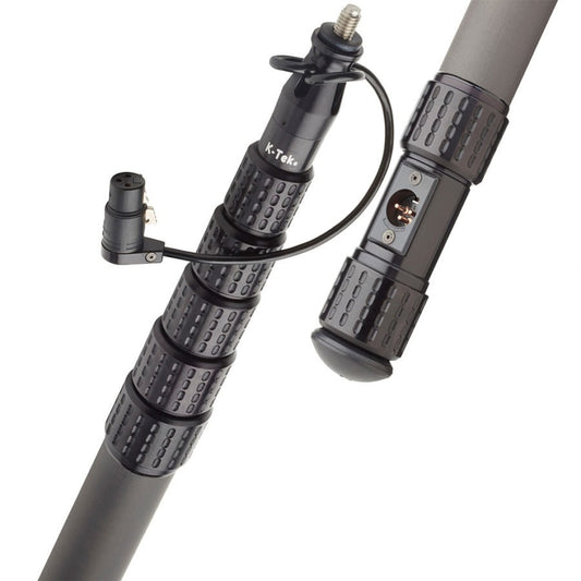 K-Tek KP16CCR | Mighty Boom 16′, Graphite, 6 section, internal coiled cabled, side exit, Boompole