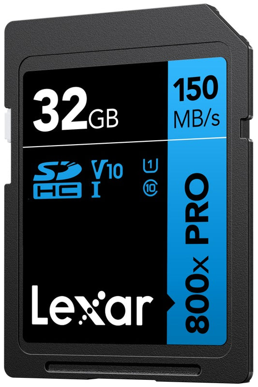 Lexar SDHC 800x Pro UHS-I cards, C10 (V10) U1, R150, 32GB