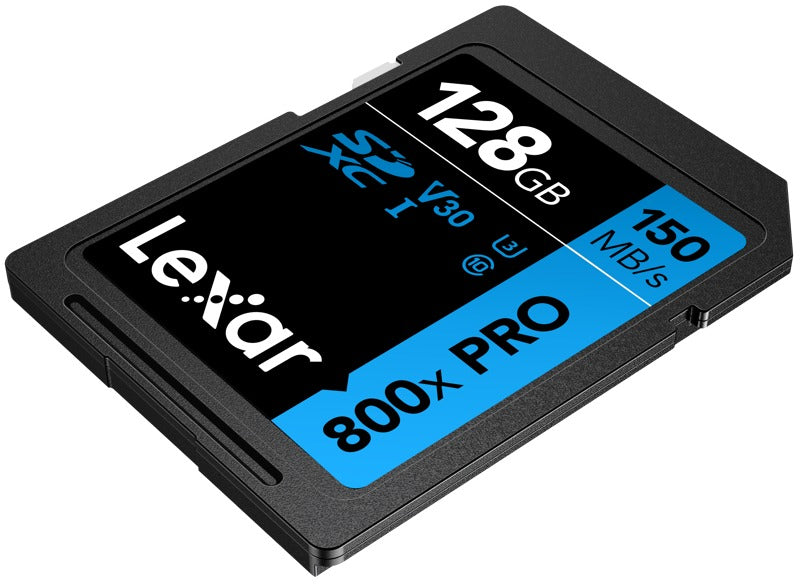 Lexar SDXC 800x Pro UHS-I cards, C10 (V30) U3, R150/W45, 128GB