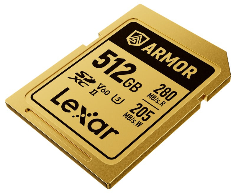 Lexar SDXC ARMOR Gold UHS-II U3, Stainless Steel, IP68 R280/W210 (V60) 512GB