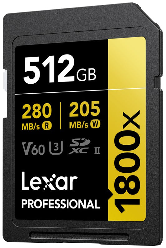 Lexar SDXC Pro 1800x U3 UHS-II R280/W210 (V60) 512GB