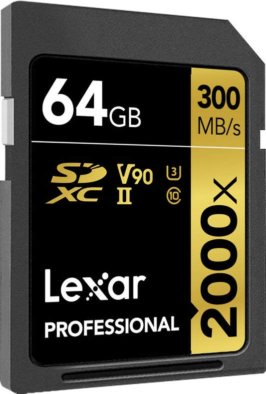 Lexar SDXC Pro 2000X UHS-II U3 R300/W260 (V90) 64GB
