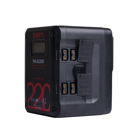 SWIT PB-S220S | 220Wh Multi-Sockets Square Cine Battery, V-Mount, also ideal for long term use or high power draw lights