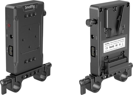 SmallRig 3498 Battery Adapter Plate V-Mount (Basic Version) with Dual Rod Clamp