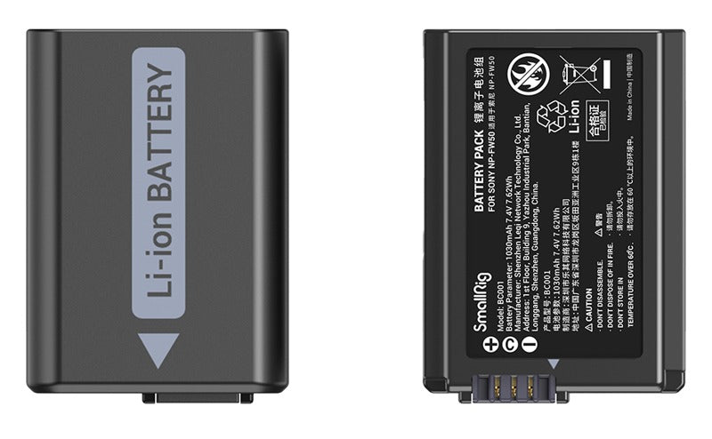 SmallRig 3818 NP-FW50 Battery & Charger Kit