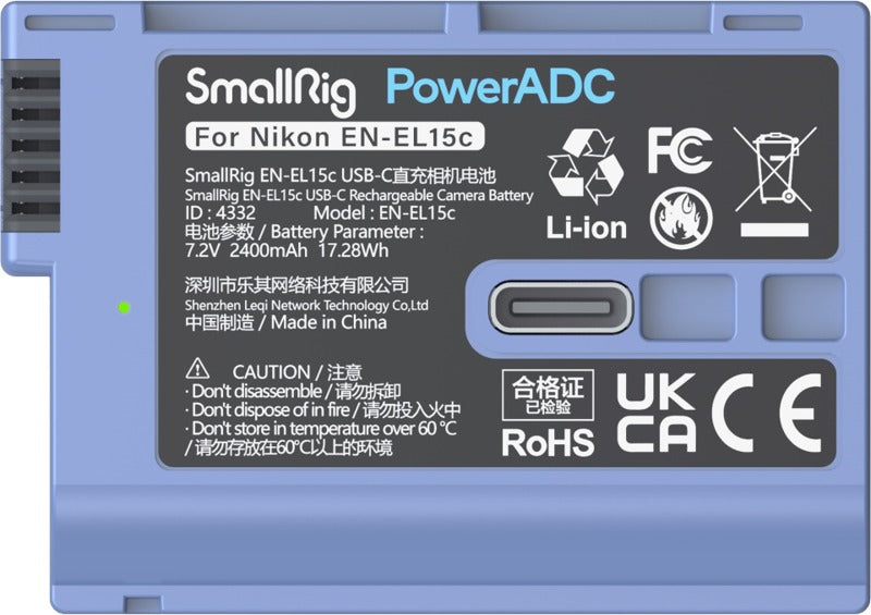 SmallRig 4332 Camera Battery USB-C Rechargable EN-EL15c