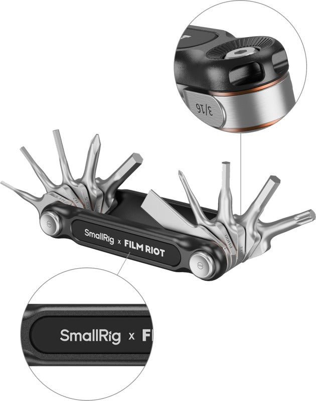 SmallRig 4375 x FILM RIOT 10-in-1 Folding Wrench Set with Multiple Angle Positioning Black
