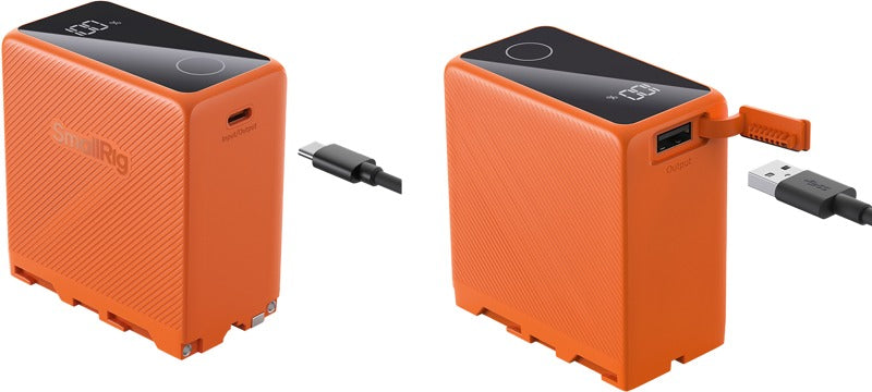 SmallRig 4576 Camera Battery USB-C Rechargeable NP-F970 Orange
