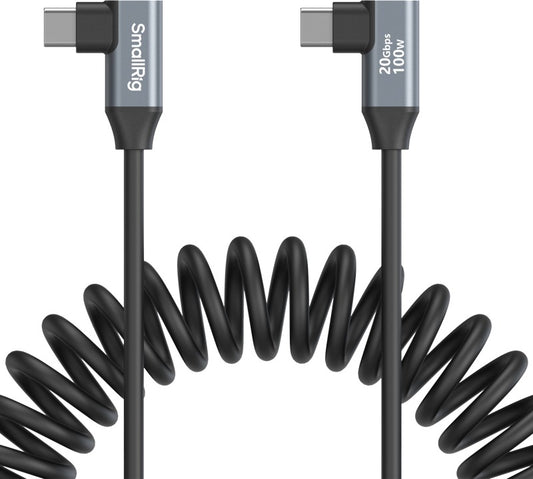SmallRig 4793 USB-C Angled to USB-C Angled Coiled Data Cable