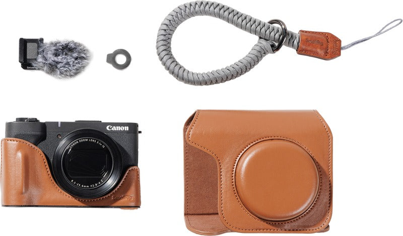 SmallRig 5385 Leather Case Kit for Canon PowerShot V1 Brown