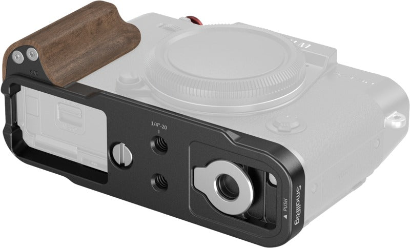SmallRig 5666 L-Shaped Mount Plate with Wooden Handle for FUJIFILM X-T30 / T30 II / T30 III Black