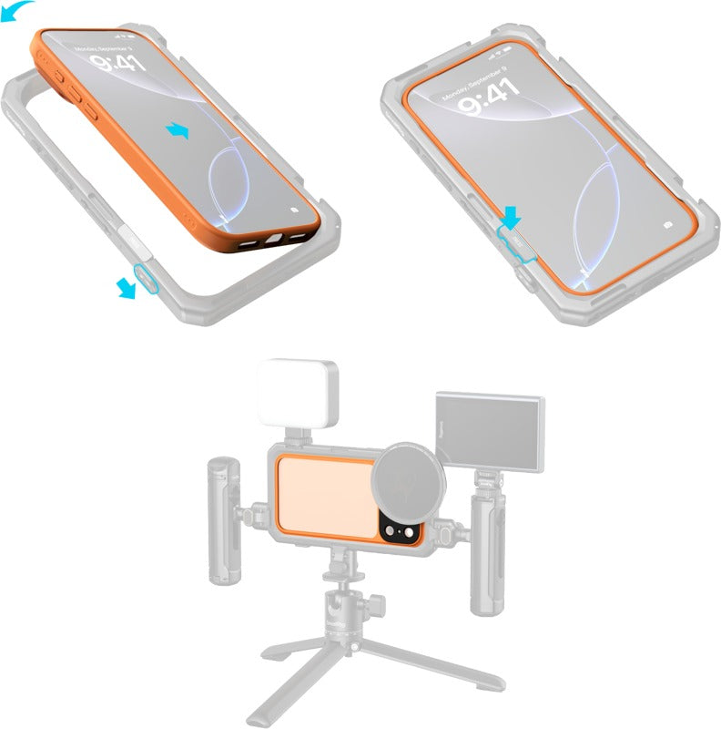 SmallRig 5792 FilMov Lightweight Photography Bumper Case for iPhone 17 Pro (Orange)