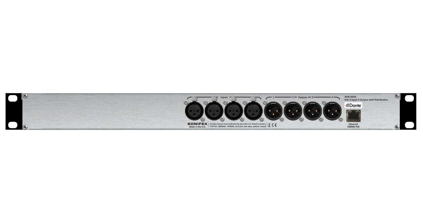 Sonifex AVN-AIO4 | 4 Input, 4 Output Dante Interface, PoE