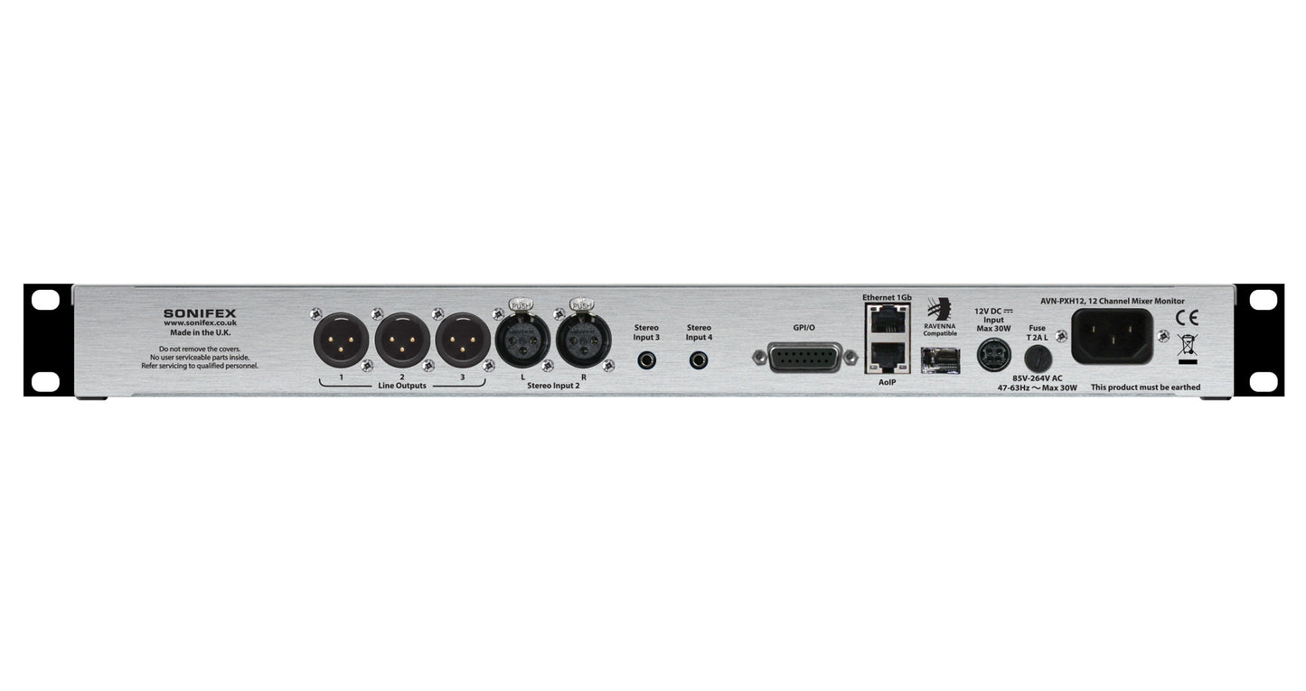 Sonifex AVN-PXH12 | 12 x 2 Channel Mix Monitor, AoIP Portal