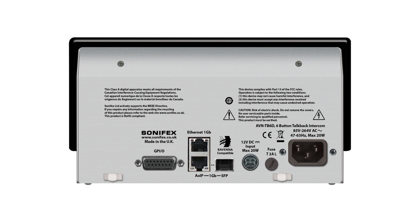 Sonifex AVN-TB6D | 6 Button Talkback Intercom