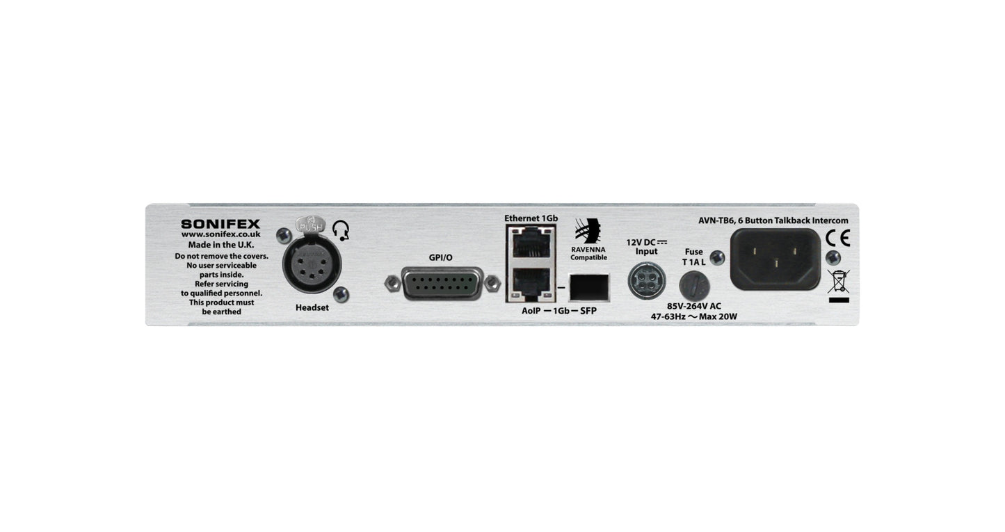 Sonifex AVN-TB6 | 6 Button Talkback Intercom