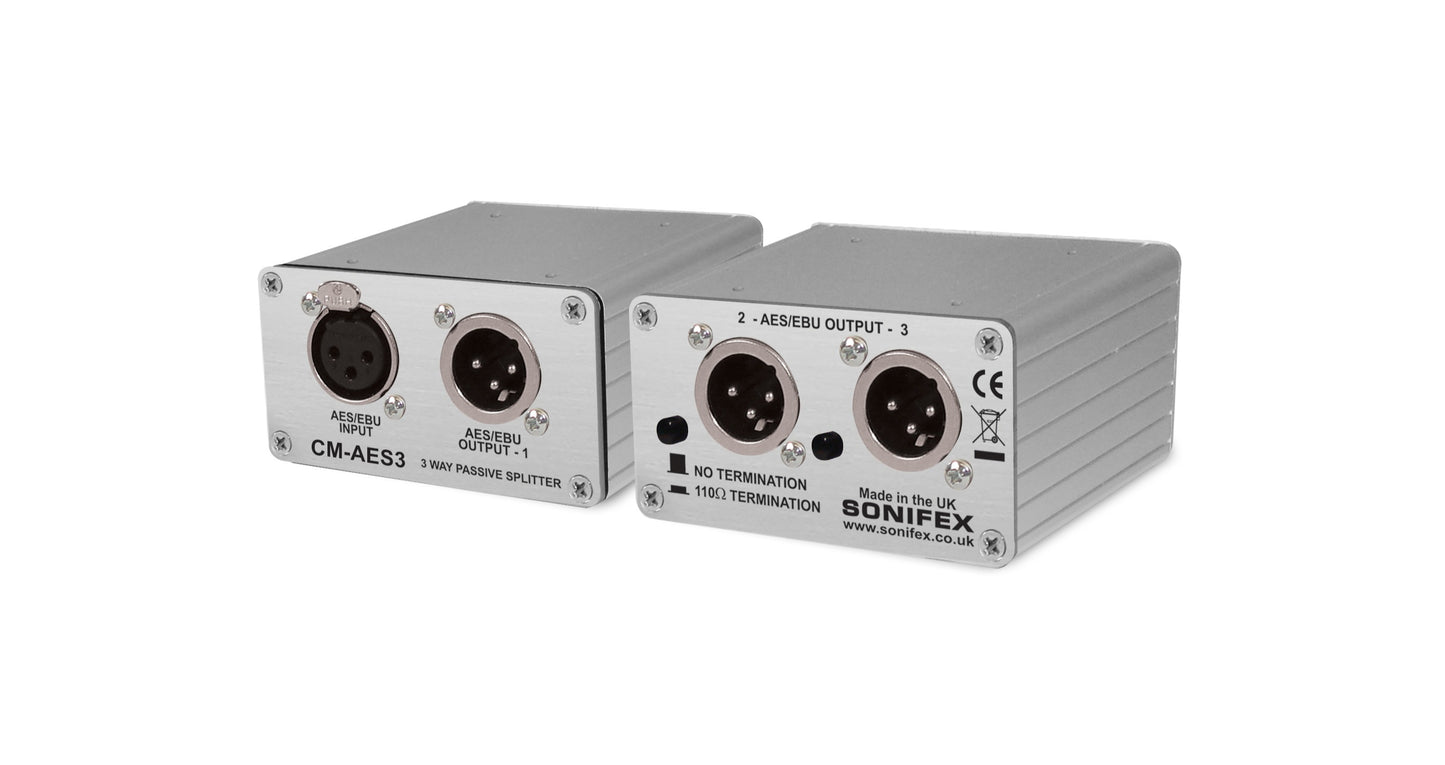 Sonifex CM-AESB3 | Single 3 Way AES/EBU Passive Splitter BNC Connectors