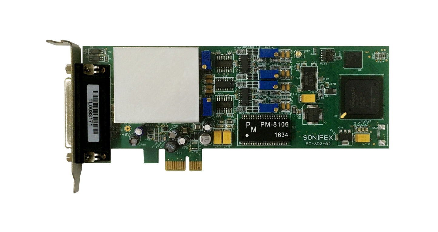 Sonifex PC-AD2 | 2 Stereo Analogue I/O & 2 Stereo AES-3 I/O PCIe Half Height Sound Card