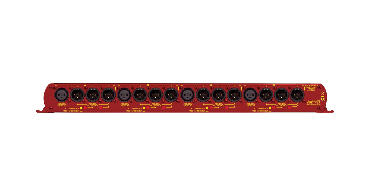 Sonifex RB-AES4X3 | Quad 3 Way AES/EBU Splitter XLR Connectors