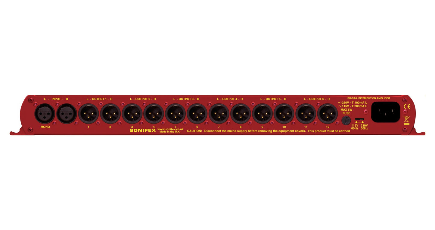 Sonifex RB-DA6 | 6 Way Stereo Distribution Amplifier