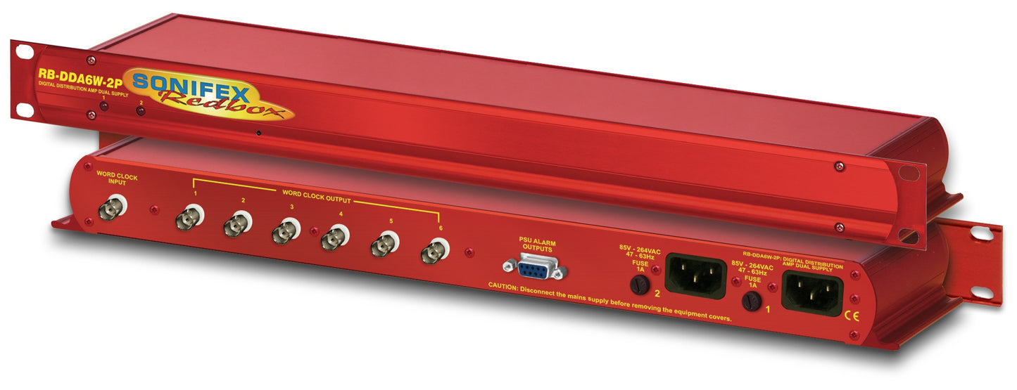 Sonifex RB-DDA6W-2P | 6 Way Word Clock Distribution Amplifier with Dual Power Supplies