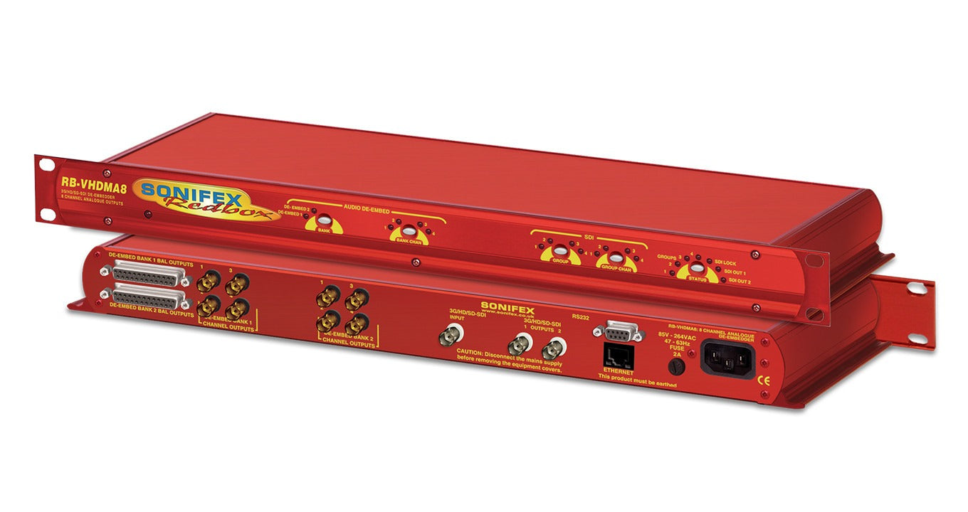 Sonifex RB-VHDMA8 | 3G/HD/SD-SDI De-Embedder, 8 Channel Analogue Outputs