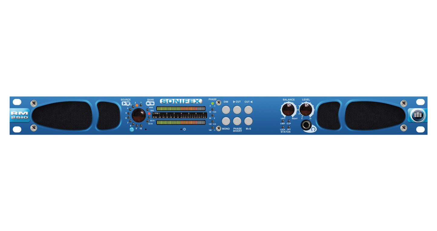 Sonifex RM-2S10 | Reference Monitor, 2 LED Meters & 10 Stereo Channel Inputs