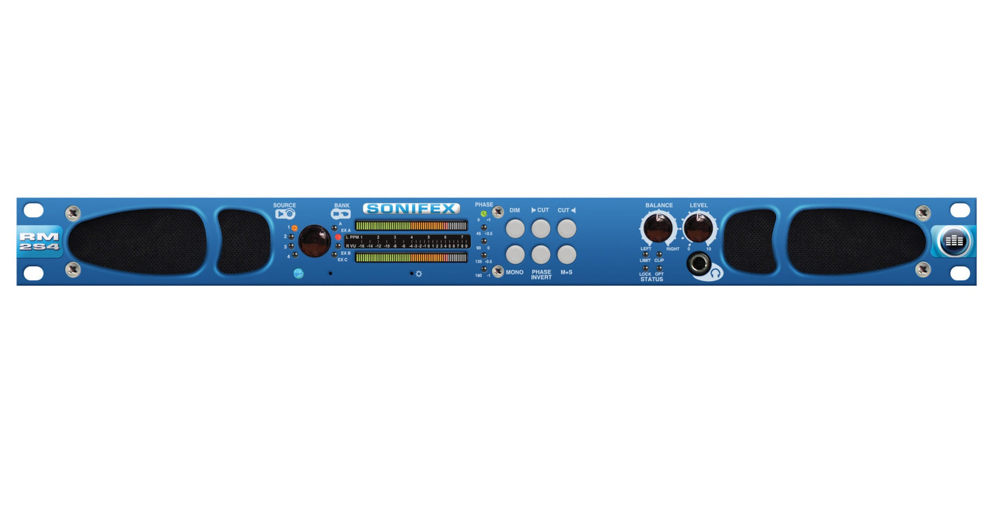 Sonifex RM-2S4 | Reference Monitor, 2 LED Meters & 4 Stereo Channel Inputs