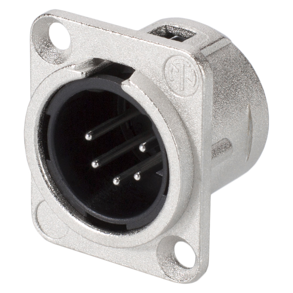 NEUTRIK® XLR, 5-pol , metal-, Soldering-kištukas jungtis, sidabrinis plated contact(s), Type D, nickel