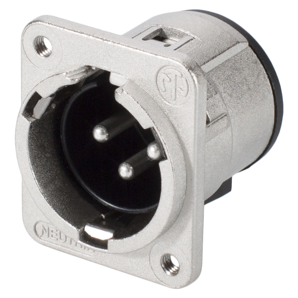 NEUTRIK® XLR, 3-pole , metal-, Soldering-kištukas jungtis, sidabrinis plated contact(s), Type D M3, nickel