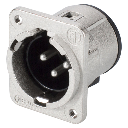 NEUTRIK® XLR, 3-pole , metal-, Soldering-kištukas jungtis, sidabrinis plated contact(s), Type D M3, nickel