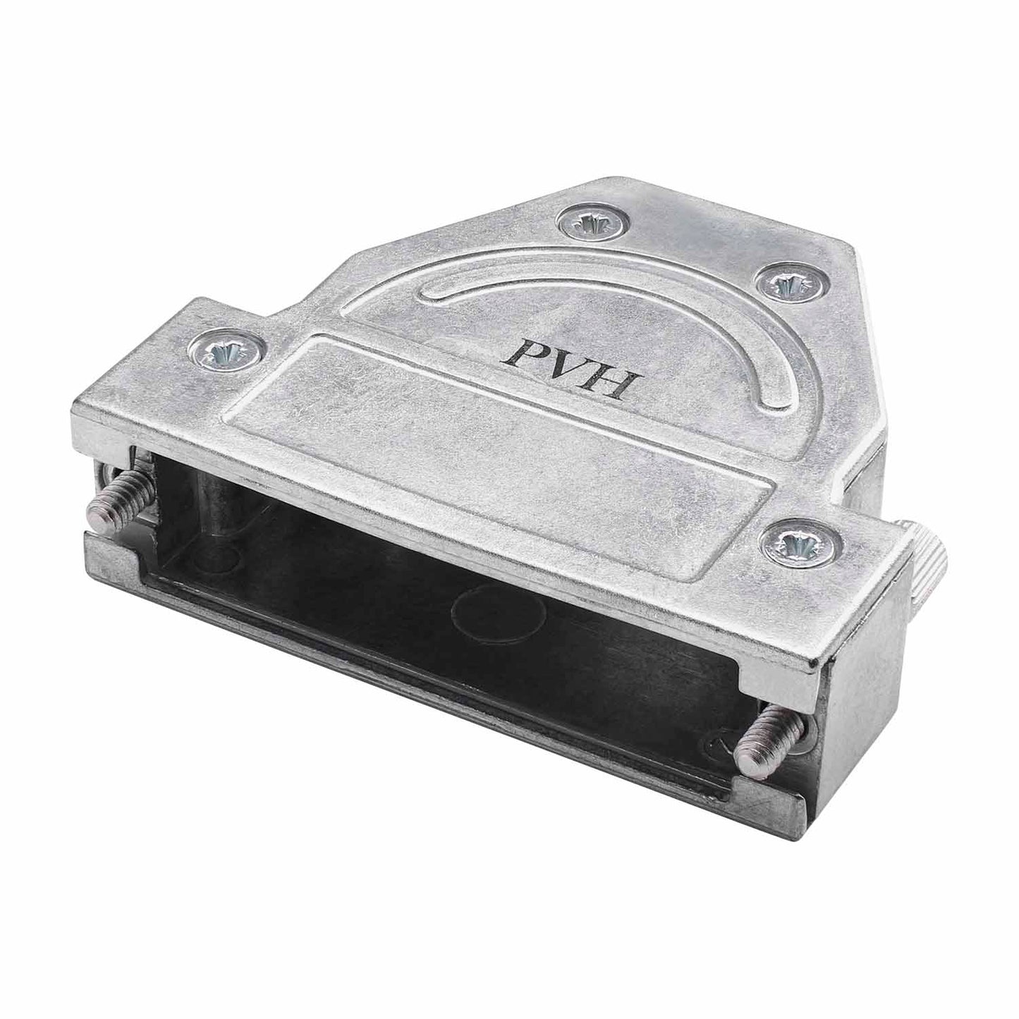 SUB-D (8-channel)/full metal shell, 45°/ 90° cable outlet, metal-, tiesi, pilkas
