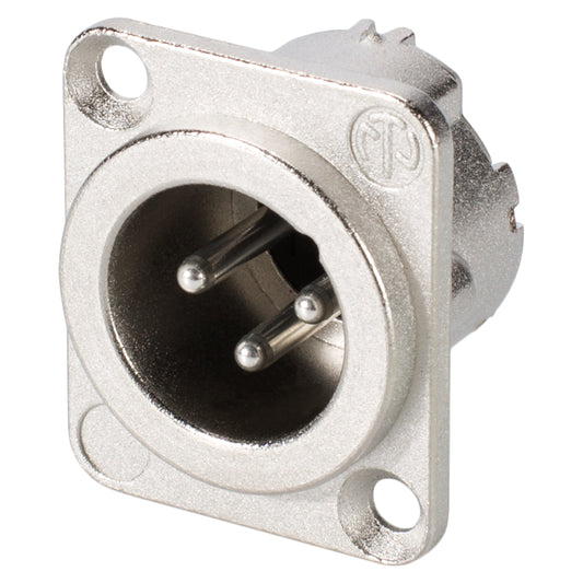 NEUTRIK® XLR, 3-pole , metal-, Soldering-kištukas jungtis, sidabrinis plated contact(s), Type D, nickel