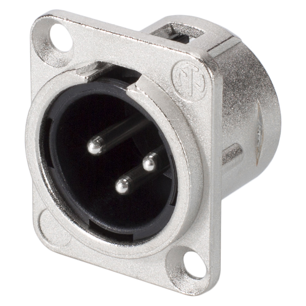 NEUTRIK® XLR, 3-pole , metal-, Soldering-kištukas jungtis, sidabrinis plated contact(s), Type D, nickel