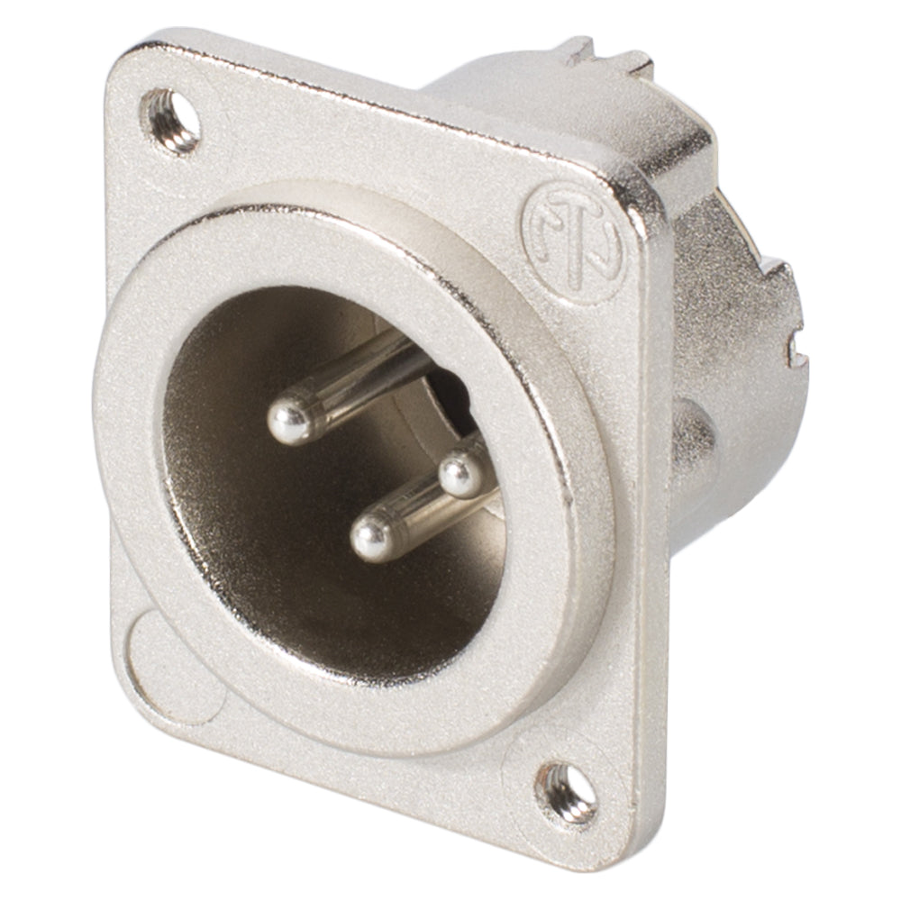 NEUTRIK® XLR, 3-pole , metal-, Soldering-kištukas jungtis, sidabrinis plated contact(s), Type D M3, nickel
