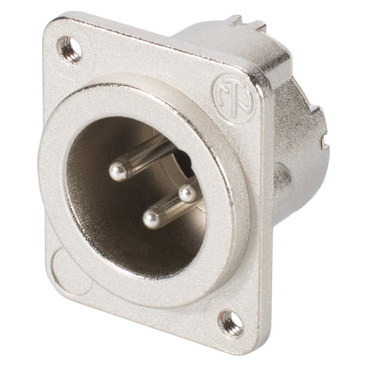 NEUTRIK® XLR, 3-pole , metal-, Soldering-kištukas jungtis, sidabrinis plated contact(s), Type D M3, nickel