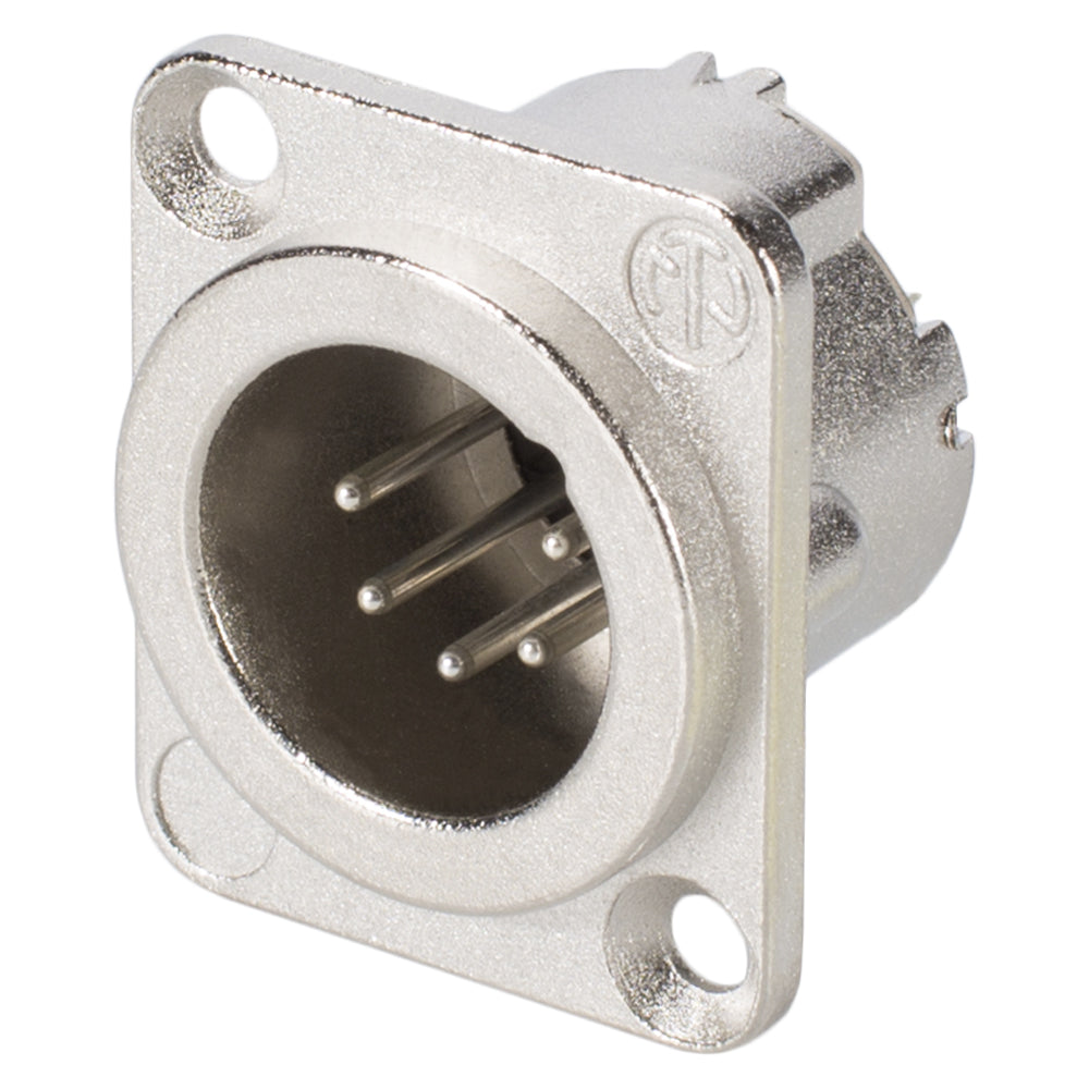 NEUTRIK® XLR, 5-pol , metal-, Soldering-kištukas jungtis, sidabrinis plated contact(s), Type D, nickel