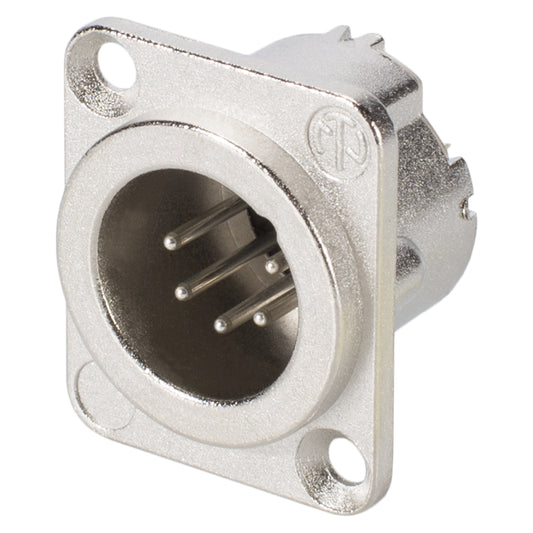 NEUTRIK® XLR, 5-pol , metal-, Soldering-kištukas jungtis, sidabrinis plated contact(s), Type D, nickel