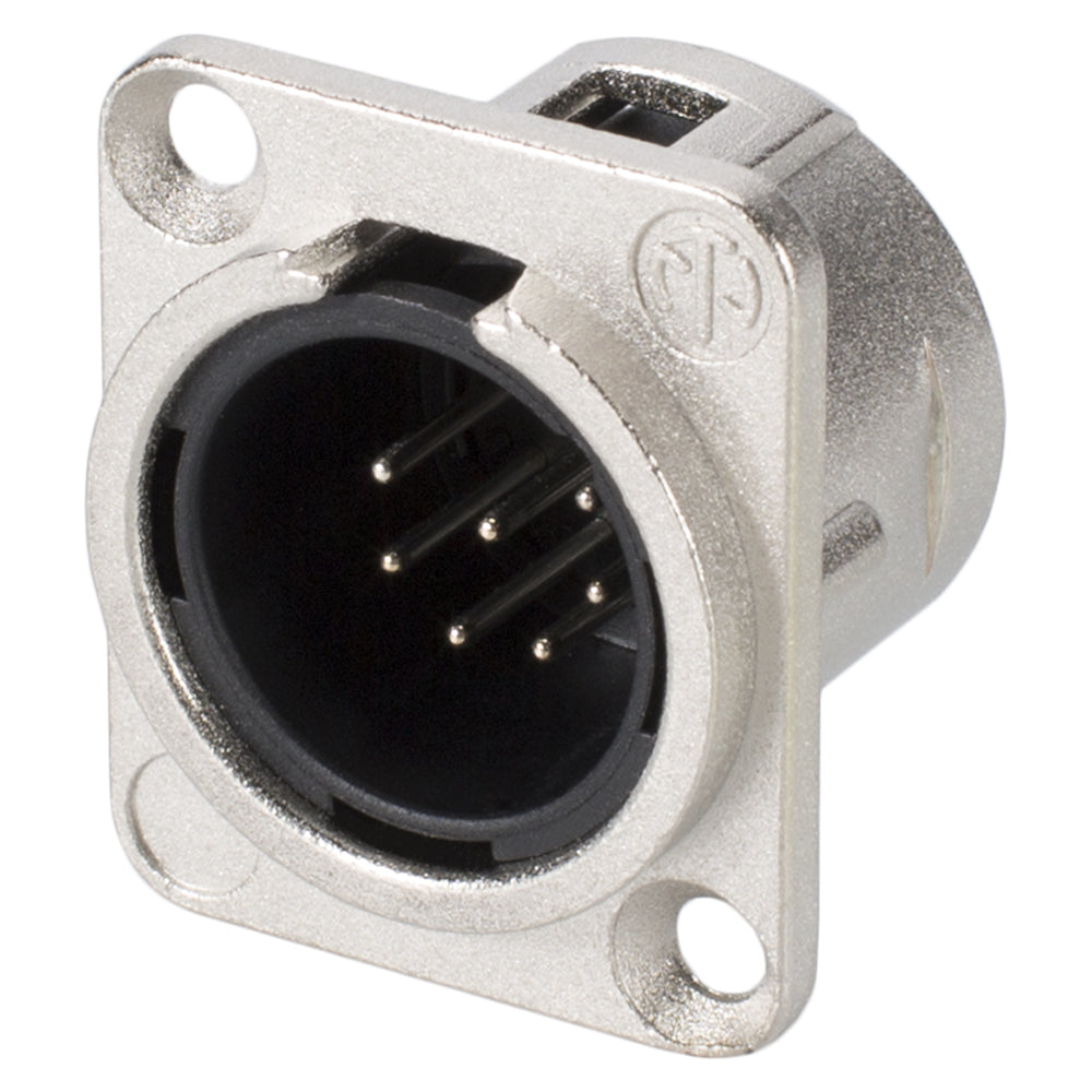 NEUTRIK® XLR, 7-pole , metal-, Soldering-kištukas jungtis, sidabrinis plated contact(s), Type D, nickel
