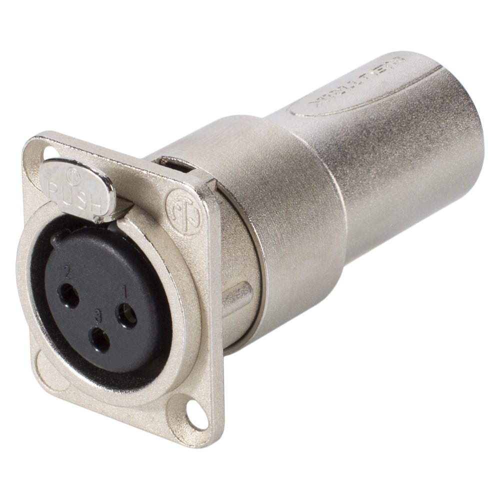 NEUTRIK® Adapter | XLR 3-pole kištukas/XLR 3-pole lizdas Type D, pilkas