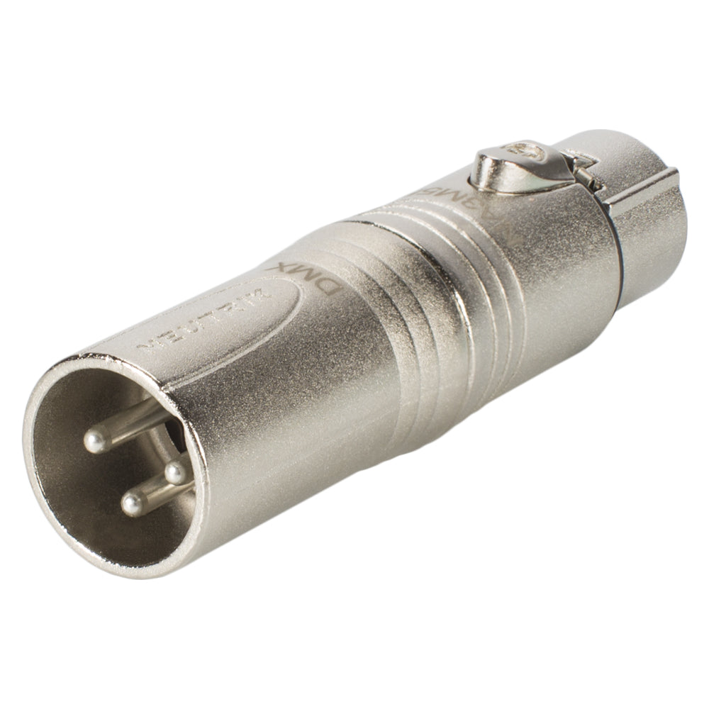 NEUTRIK® Adapter | XLR 3-pole kištukas/XLR 5-pole lizdas tiesi, pilkas