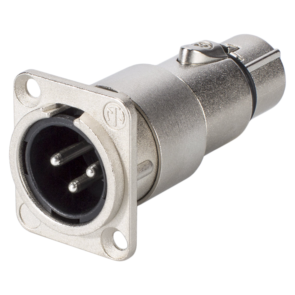 NEUTRIK® Adapter | XLR 3-pole kištukas/XLR 3-pole lizdas Type D, pilkas