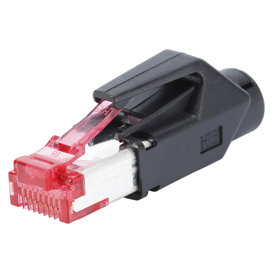 HIROSE RJ45 CAT.6, 8-pole , plastic-, crimp-kištukas jungtis, gold plated contact(s), tiesi