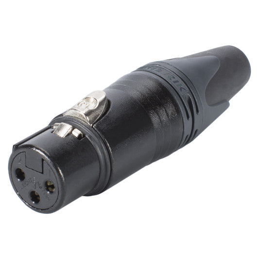 NEUTRIK® XLR, 3-pole , metal-, Soldering-lizdas jungtis, sidabrinis plated contact(s), tiesi, juodas