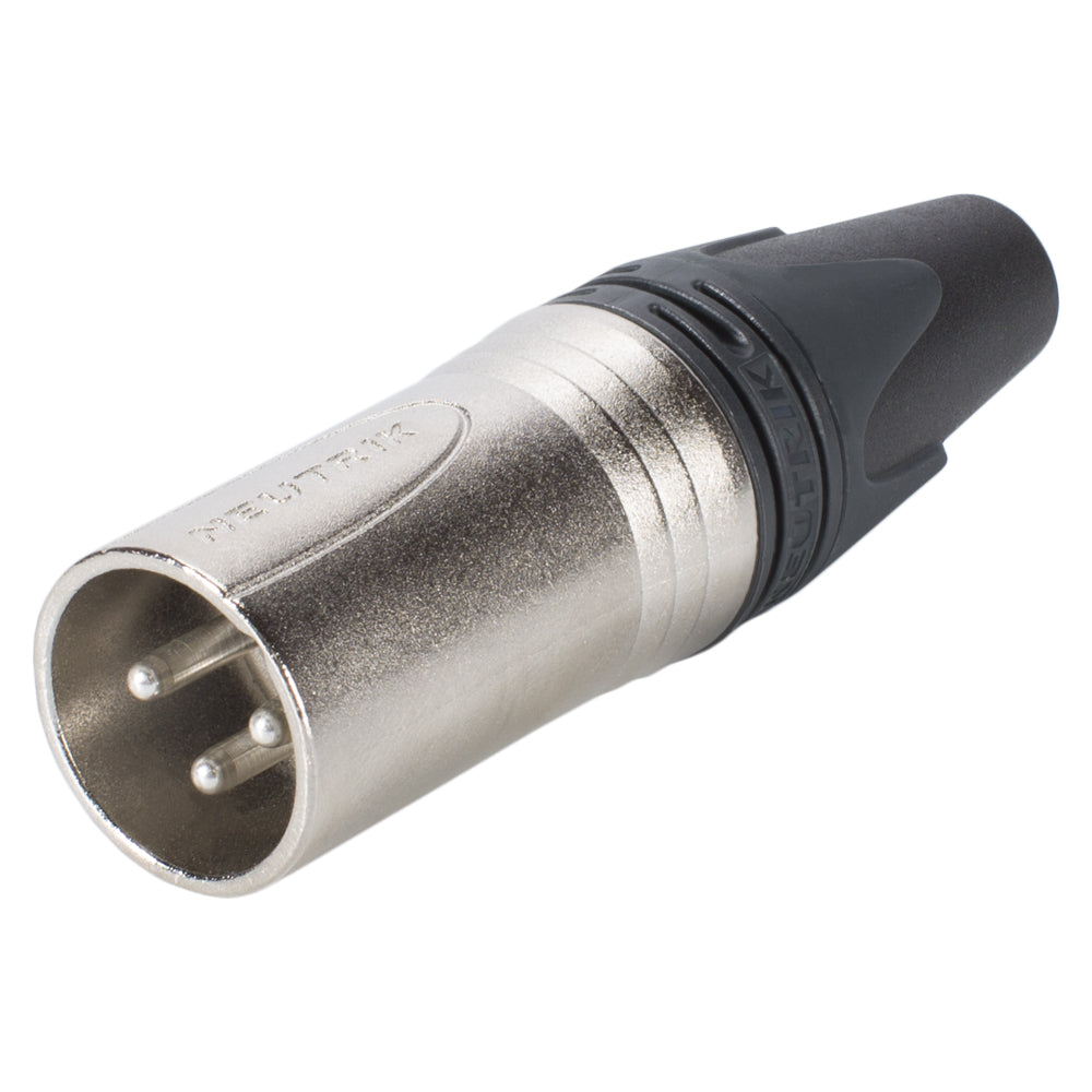 NEUTRIK® XLR, 3-pole , metal-, Soldering-kištukas jungtis, sidabrinis plated contact(s), tiesi, nickel