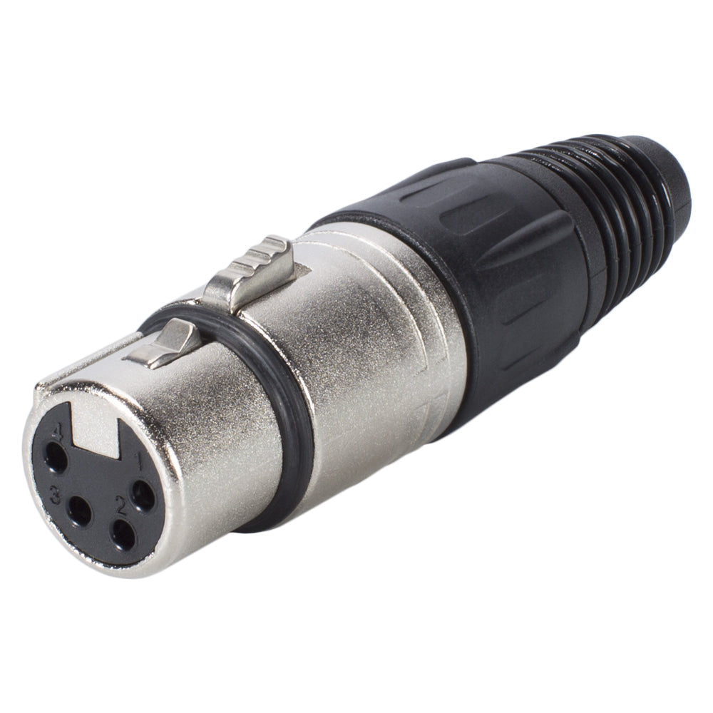 NEUTRIK® XLR, 4-pole , metal-, Soldering-lizdas jungtis, sidabrinis plated contact(s), tiesi, nickel