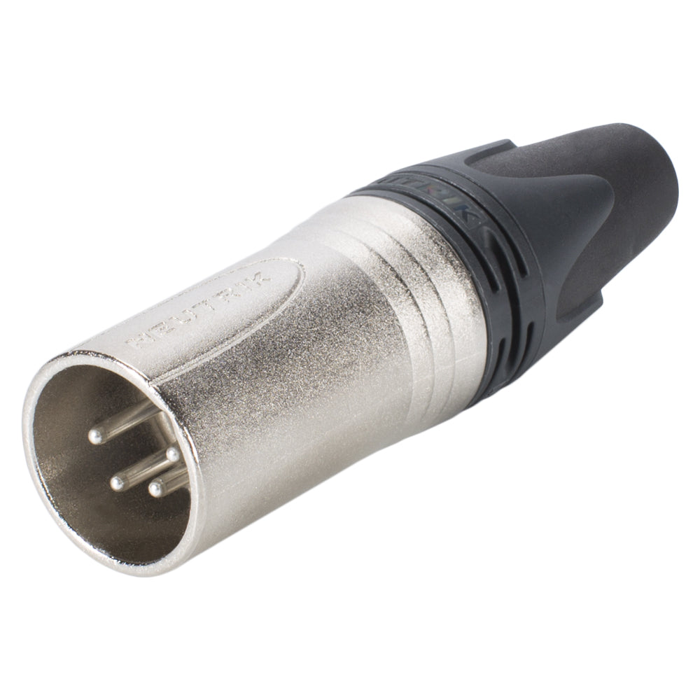 NEUTRIK® XLR, 4-pole , metal-, Soldering-kištukas jungtis, sidabrinis plated contact(s), tiesi, nickel