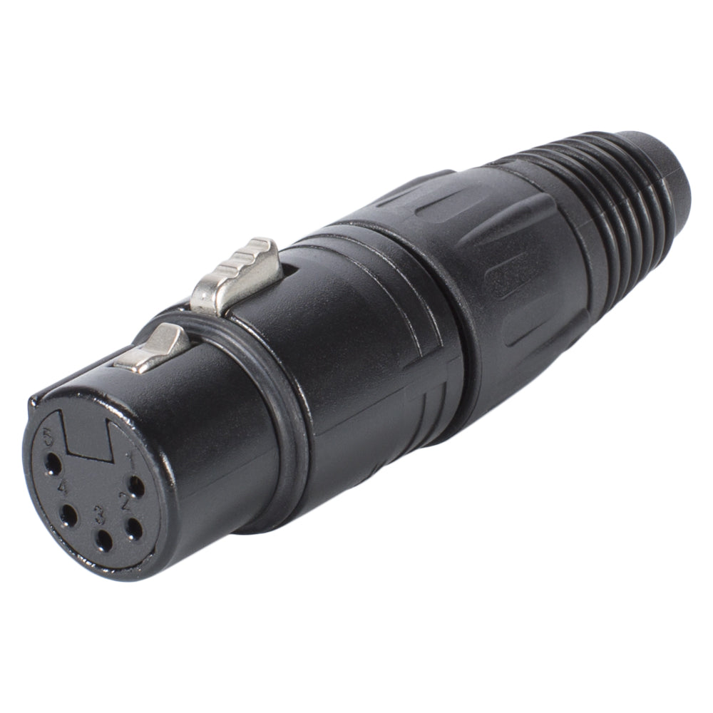 NEUTRIK® XLR, 5-pol , metal-, Soldering-lizdas jungtis, gold plated contact(s), tiesi, juodas